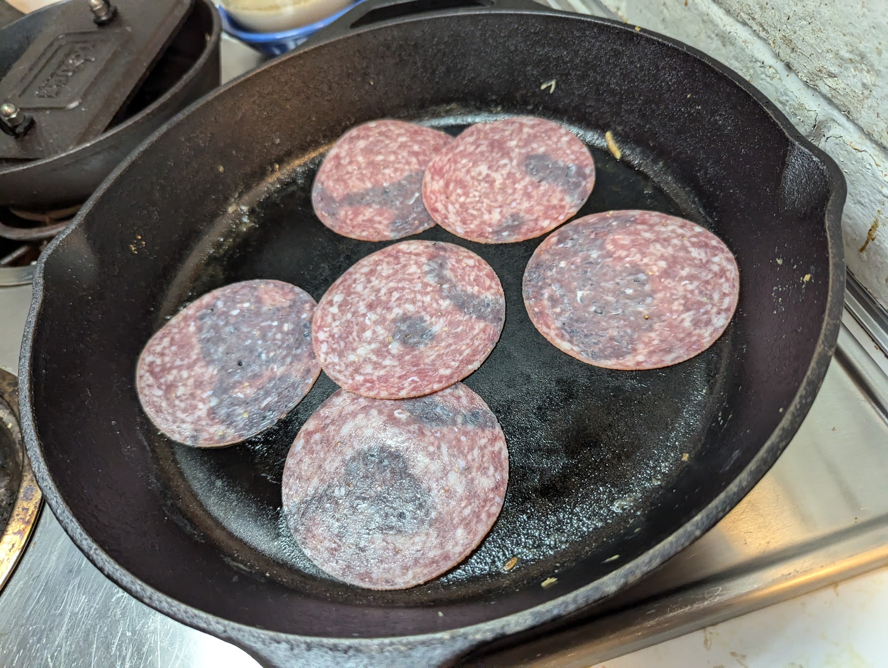 Frying Salami